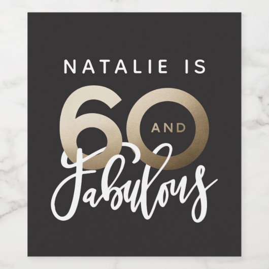 60 en fantastisch verjaardagsfeestlabel wijn etiket (Enkel label)