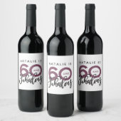 60 en fantastisch verjaardagsfeestlabel wijn etiket (Flessen)