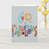 60 en fantastische 60ste verjaardag Kaart (Gele Bloem)