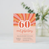 60 en fantastische Retro 50e verjaardag uitnodigin Briefkaart (Staand voorkant)