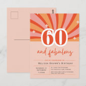 60 en fantastische Retro 50e verjaardag uitnodigin Briefkaart (Voorkant / Achterkant)