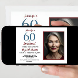 60 en feestdag gevierd kaart