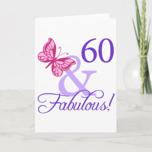 60 en feestdag kaart