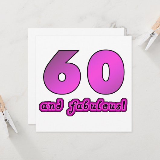 60 en feestdag kaart (Voorkant / Achterkant in situ)