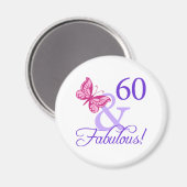 60 en feestdag magneet (Voorkant / Achterkant)