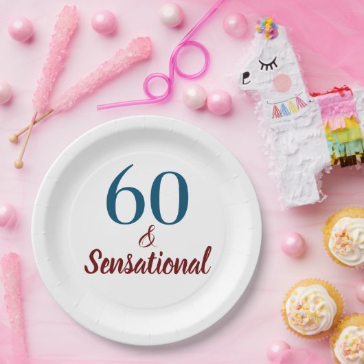 60- en feestdag papieren bordje (Feest)