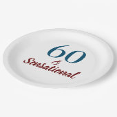 60- en feestdag papieren bordje (Gekanteld)