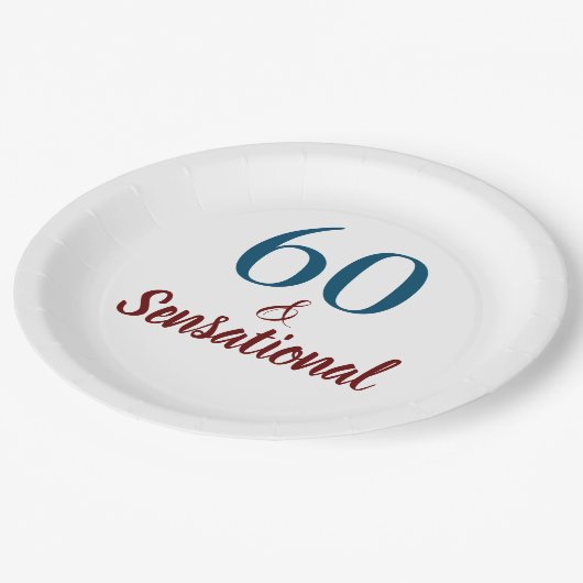 60- en feestdag papieren bordje (Gekanteld)