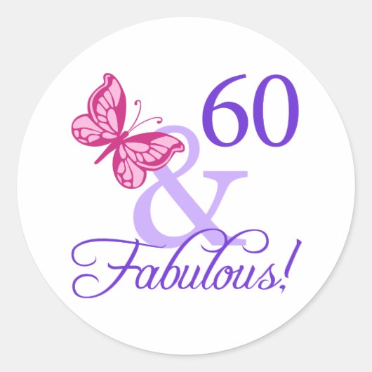 60 en feestdag ronde sticker (Voorkant)