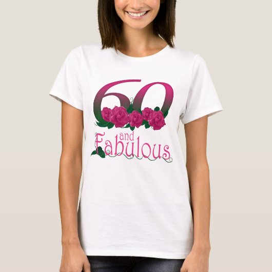 60 en geweldig 60e verjaardagsbloem T-shirt (Voorkant)