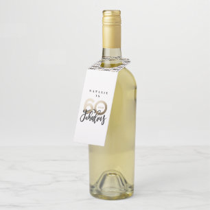 60 en geweldig bedankt voor je moderne verjaardags flessenhanger