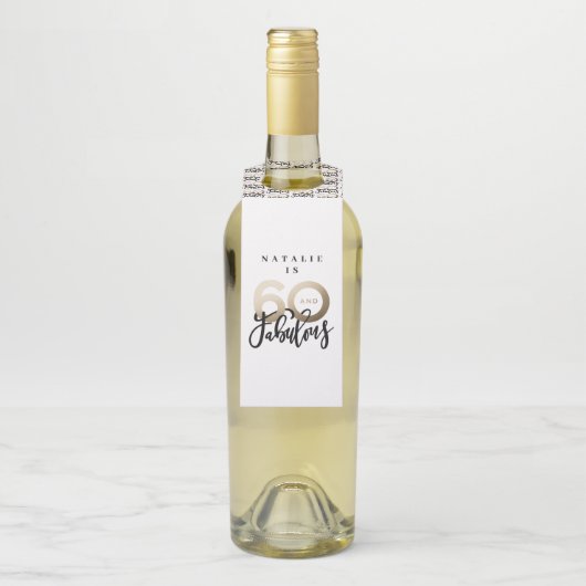 60 en geweldig bedankt voor je moderne verjaardags flessenhanger (Op fles)