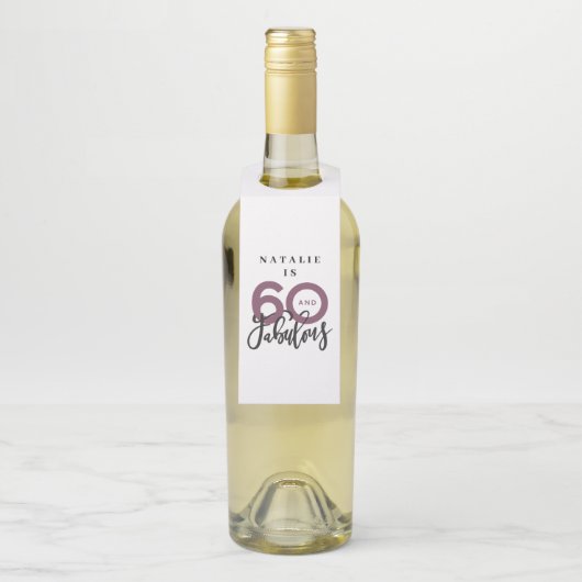 60 en geweldig bedankt voor je moderne verjaardags flessenhanger (Op fles)