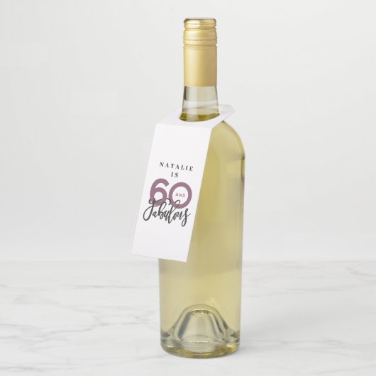 60 en geweldig bedankt voor je moderne verjaardags flessenhanger (Schuin)