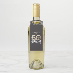 60 en geweldig bedankt voor je moderne verjaardags flessenhanger