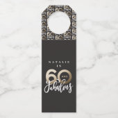 60 en geweldig bedankt voor je moderne verjaardags flessenhanger (Voorkant)