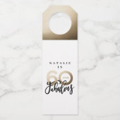 60 en geweldig bedankt voor je moderne verjaardags flessenhanger (Voorkant)