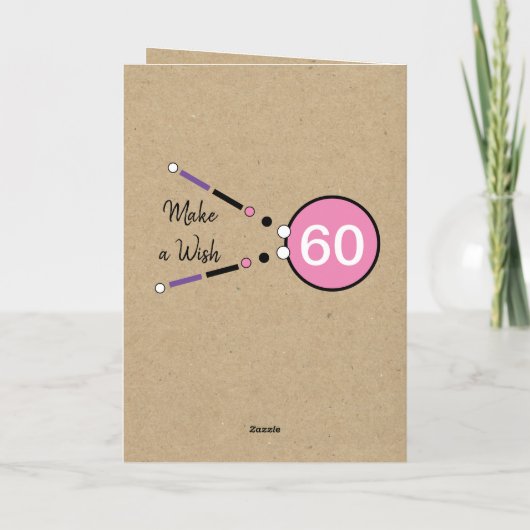 60 en geweldig roze paars 60e verjaardag kaart (Achterkant)