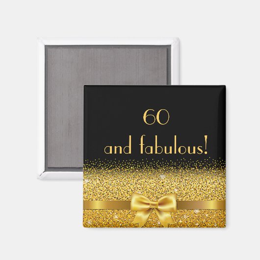 60 en geweldig zwart goudelegant monogram magneet (Voorkant / Achterkant)