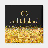 60 en geweldig zwart goudelegant monogram magneet (Voorkant)