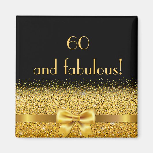 60 en geweldig zwart goudelegant monogram magneet (Voorkant)