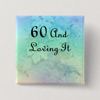 60 en ik hou ervan vierkante button 5,1 cm
