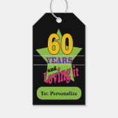 60 en Loving It Cadeaulabel (Voorkant)