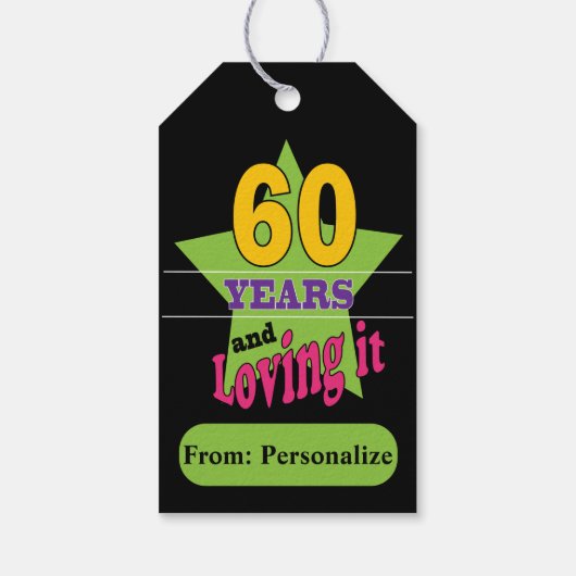 60 en Loving It Cadeaulabel (Achterkant)