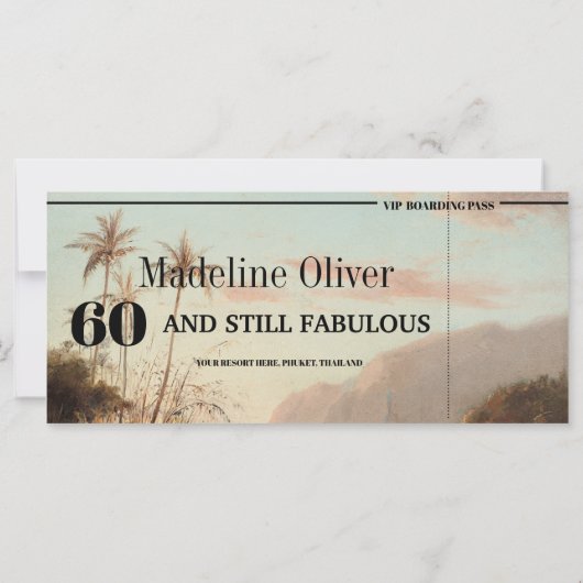 60 en nog steeds Fabulous Tropical Pass Birthday (Achterkant)