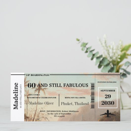 60 en nog steeds Fabulous Tropical Pass Birthday (Staand voorkant)