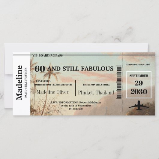 60 en nog steeds Fabulous Tropical Pass Birthday (Voorkant)