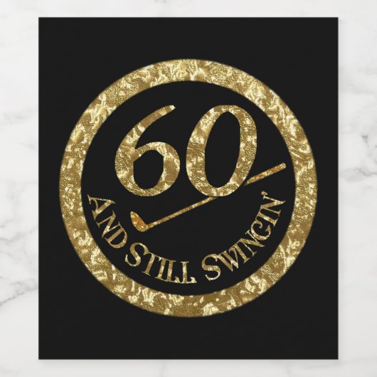 60 en nog steeds in het zand wijn etiket (Enkel label)