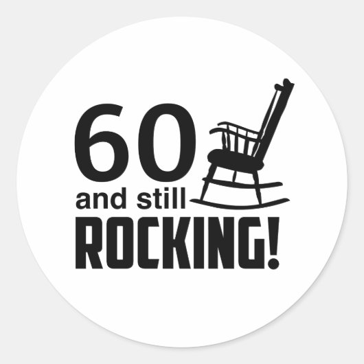 60 en nog steeds Rocking! Ronde Sticker (Voorkant)