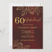 60 en prachtig goud elegant 60ste verjaardagsfeest kaart (Voorkant)