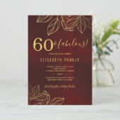 60 en prachtig goud elegant 60ste verjaardagsfeest kaart (Staand voorkant)