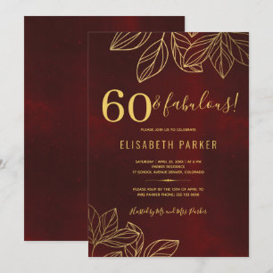 60 en prachtig goud elegant 60ste verjaardagsfeest kaart