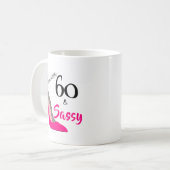 60 en Sassy 60e verjaardag Koffiemok (Voorkant links)