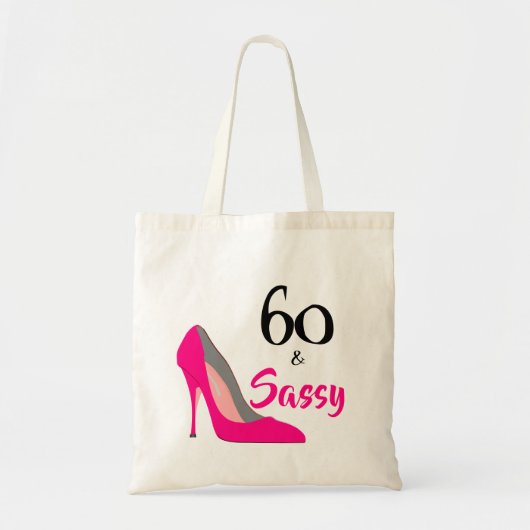 60 en Sassy 60e verjaardag Tote Bag (Voorkant)
