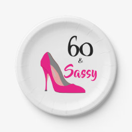 60 en Sassy 60ste verjaardagsfeestje Papieren Bordje