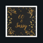 60 en Sassy 60th Birthday Black | Faux Gold Servet<br><div class="desc">60 en Sassy 60th Birthday Black | Faux Gold Glitter Birthday Party Design . Als u de kleur of de stijl van de doopvont of de achtergrondkleur wilt veranderen,  past de klik verder aan het eind van de sjabloon aan. Er zijn overeenkomstige partijbenodigdheden beschikbaar.</div>