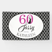 60 en Sassy Aangepaste 60e verjaardag Spandoek (Horizontaal)