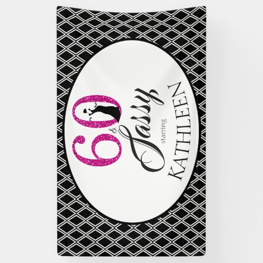 60 en Sassy Aangepaste 60e verjaardag Spandoek (Verticaal)