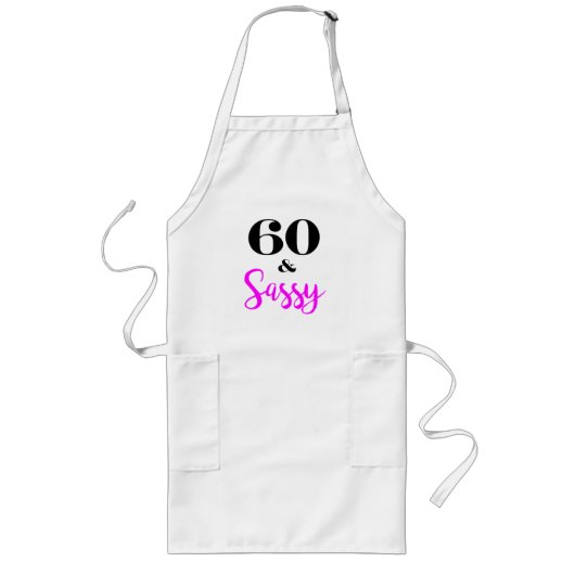 60 en sassy Birthday Party Apron Lang Schort (Voorkant)