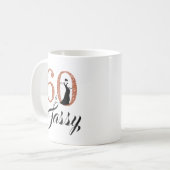 60 en Sassy Copper Glitter 60th Birthday Koffiemok (Voorkant links)