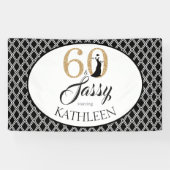 60 en Sassy Custom 60ste verjaardag Spandoek (Horizontaal)