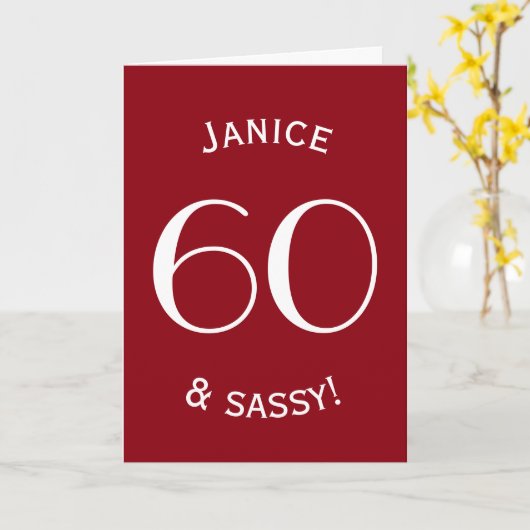 60 en Sassy Eenvoudige Stijl Aangepaste Kleur A04 Kaart (Gele Bloem)