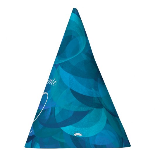 60 en Sassy Elegant Ocean Blue Birthday Feesthoedjes (Rechts)