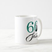 60 en Sassy Emerald Green Glitter 60th Birthday Koffiemok (Voorkant rechts)