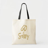 60 en Sassy Gold Foil Verjaardag Canvas tas (Voorkant)