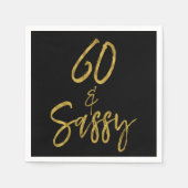 60 en Sassy Gold Foil Verjaardag servetten (Voorkant)